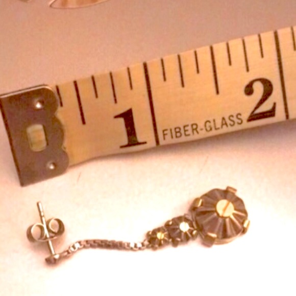 RARE! Coach Legacy Western Daisy Rivets 1.5” Long Hanging Danging Earring♥️🎉 - Picture 3 of 4